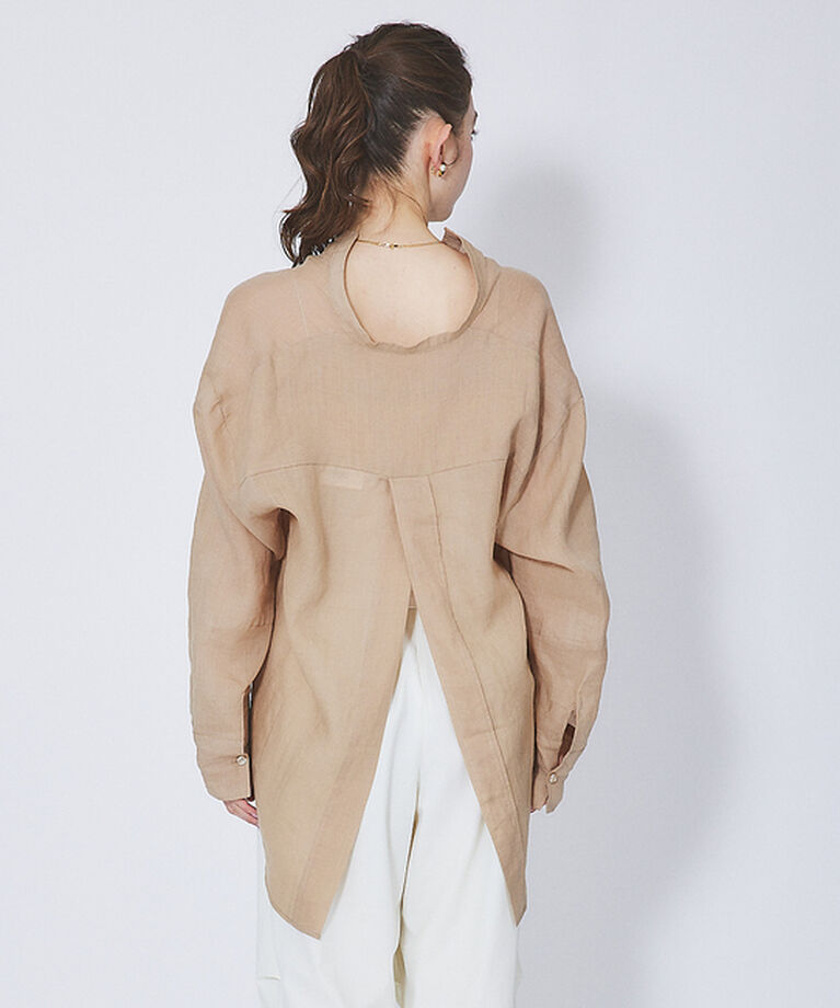 Rouge vif「麻バックスリットVネックシャツ」|シャツ・ブラウス|