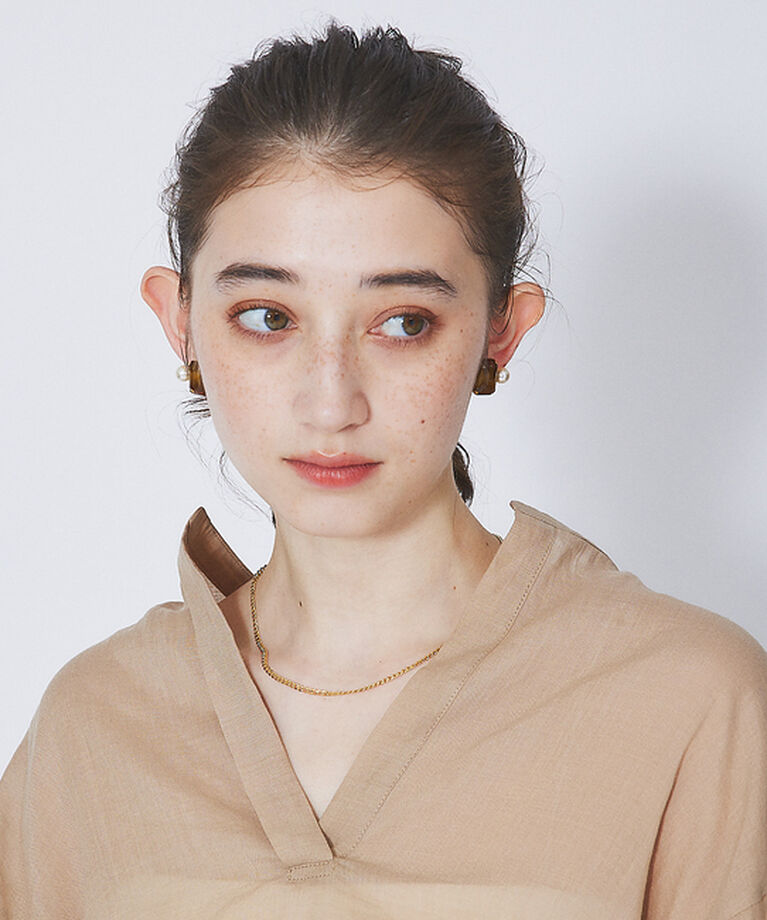 Rouge vif「麻バックスリットVネックシャツ」|シャツ・ブラウス|