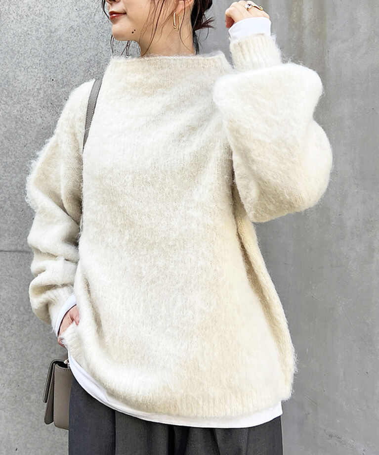Rouge vif「【一部店舗限定】　シャギーフォルムボトルネックニット」|ニット・セーター|アイボリー