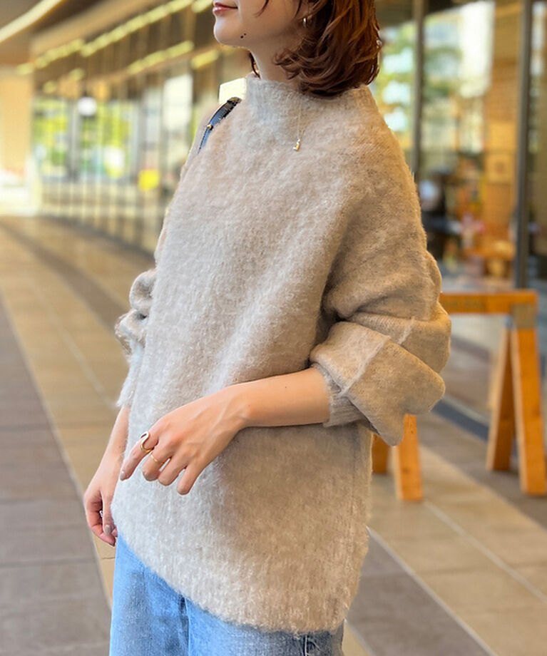Rouge vif「【一部店舗限定】　シャギーフォルムボトルネックニット」|ニット・セーター|ベージュ