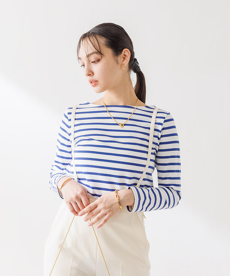 Rouge vif「バックVボーダー ロンT」|Tシャツ・カットソー|
