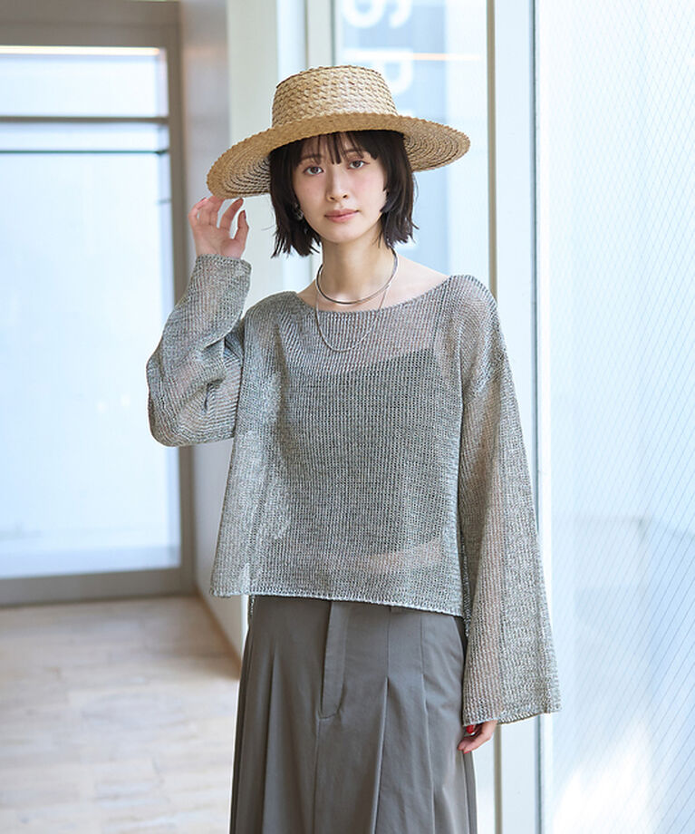 Rouge vif「シアーメッシュペーパーニットプルオーバー」|ニット・セーター|