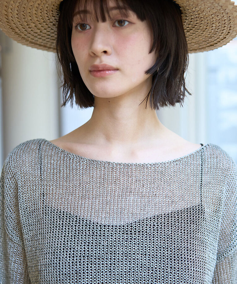Rouge vif「シアーメッシュペーパーニットプルオーバー」|ニット・セーター|