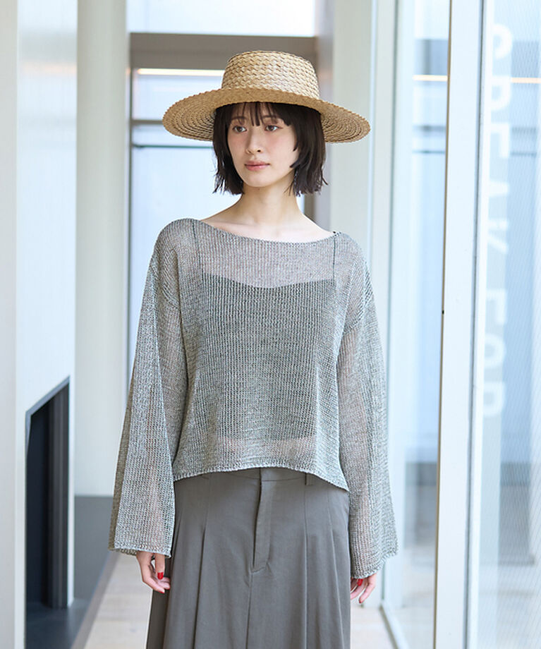 Rouge vif「シアーメッシュペーパーニットプルオーバー」|ニット・セーター|