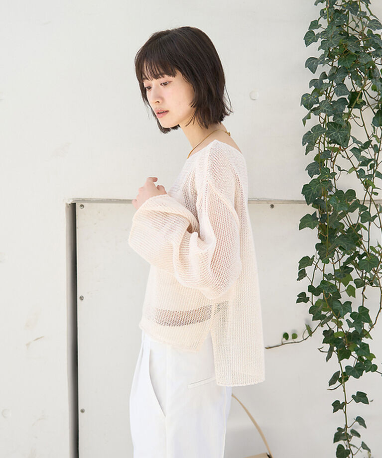 Rouge vif「シアーメッシュペーパーニットプルオーバー」|ニット・セーター|
