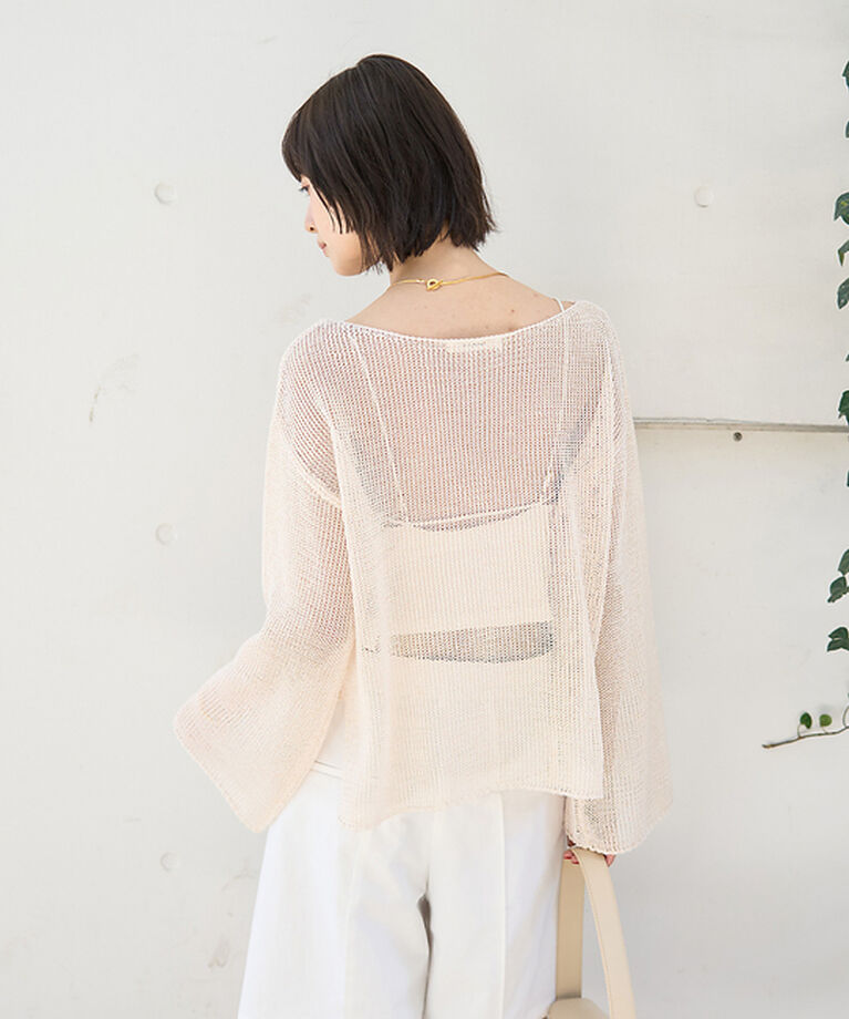 Rouge vif「シアーメッシュペーパーニットプルオーバー」|ニット・セーター|