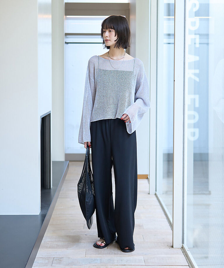 Rouge vif「シアーメッシュペーパーニットプルオーバー」|ニット・セーター|