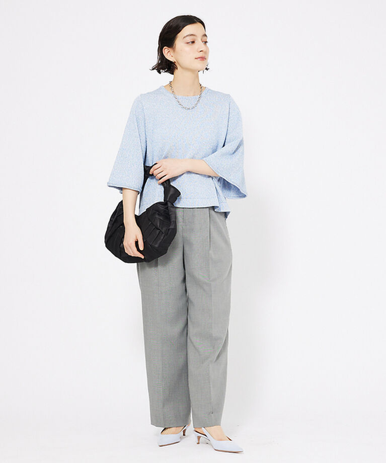 qualite「シャークスキンストレートパンツ」|スラックス|