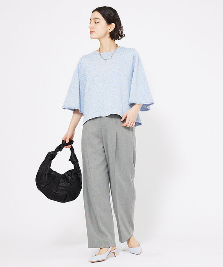 qualite「シャークスキンストレートパンツ」|スラックス|