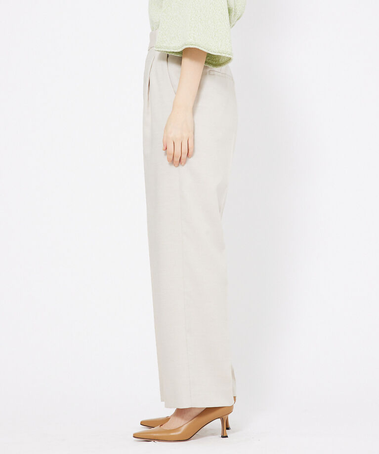qualite「シャークスキンストレートパンツ」|スラックス|