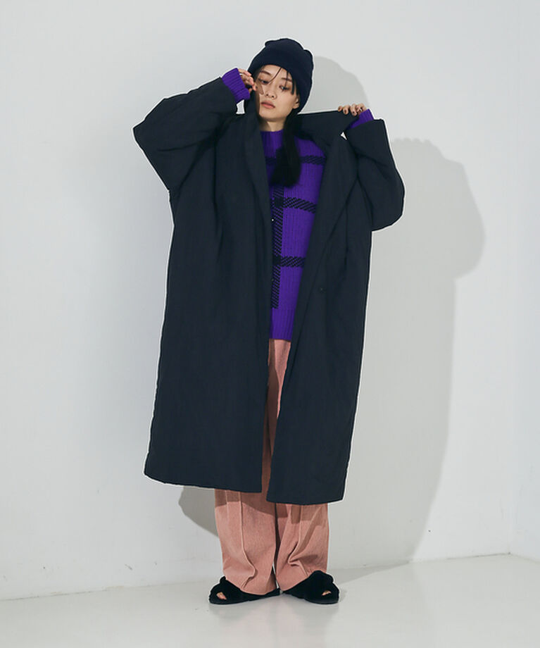 NOMINE「３WAYカラー中綿ロングコート」|ステンカラーコート|