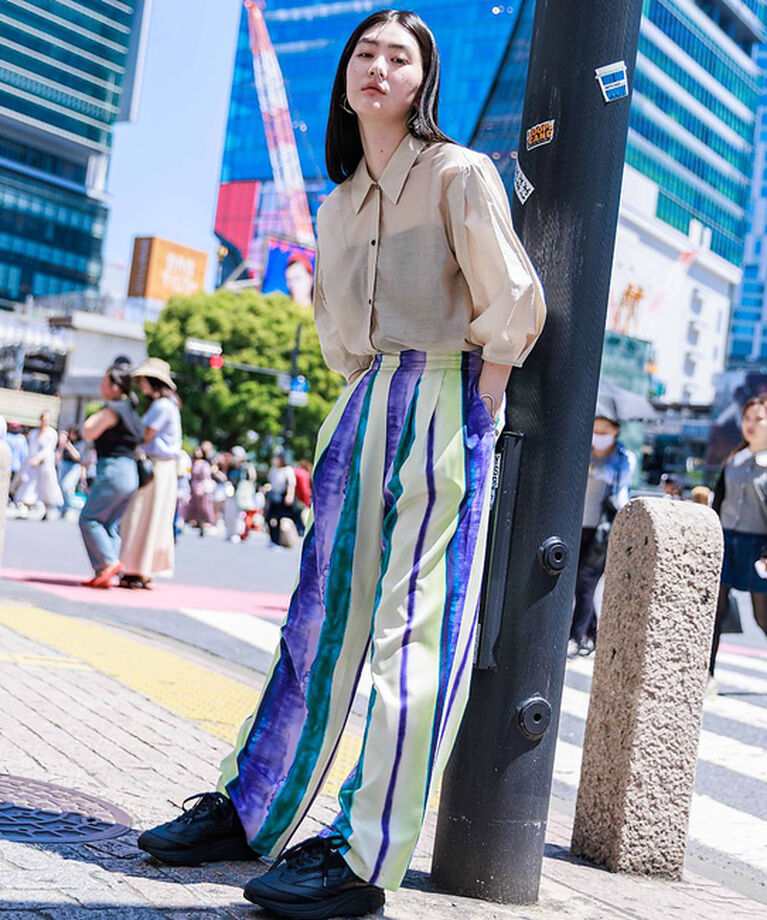 NOMINE「オリジナル柄 ストライプ タックパンツ」|その他|