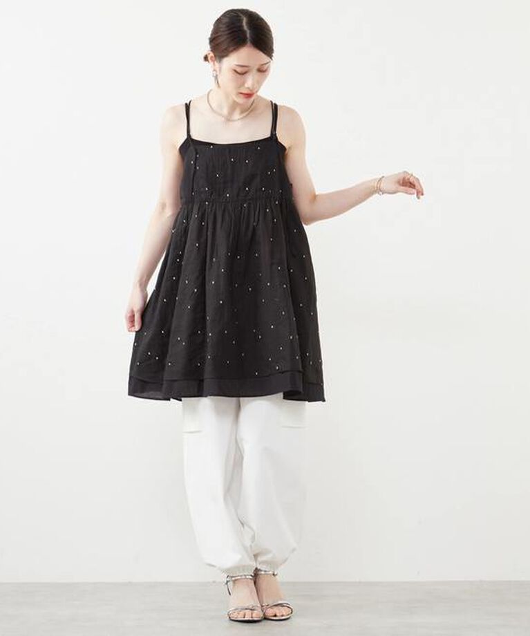 Soffitto「ドット刺繍キャミワンピース」|ワンピース|
