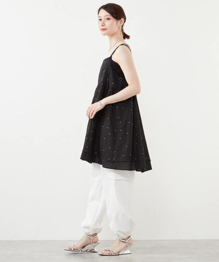 Soffitto「ドット刺繍キャミワンピース」|ワンピース|