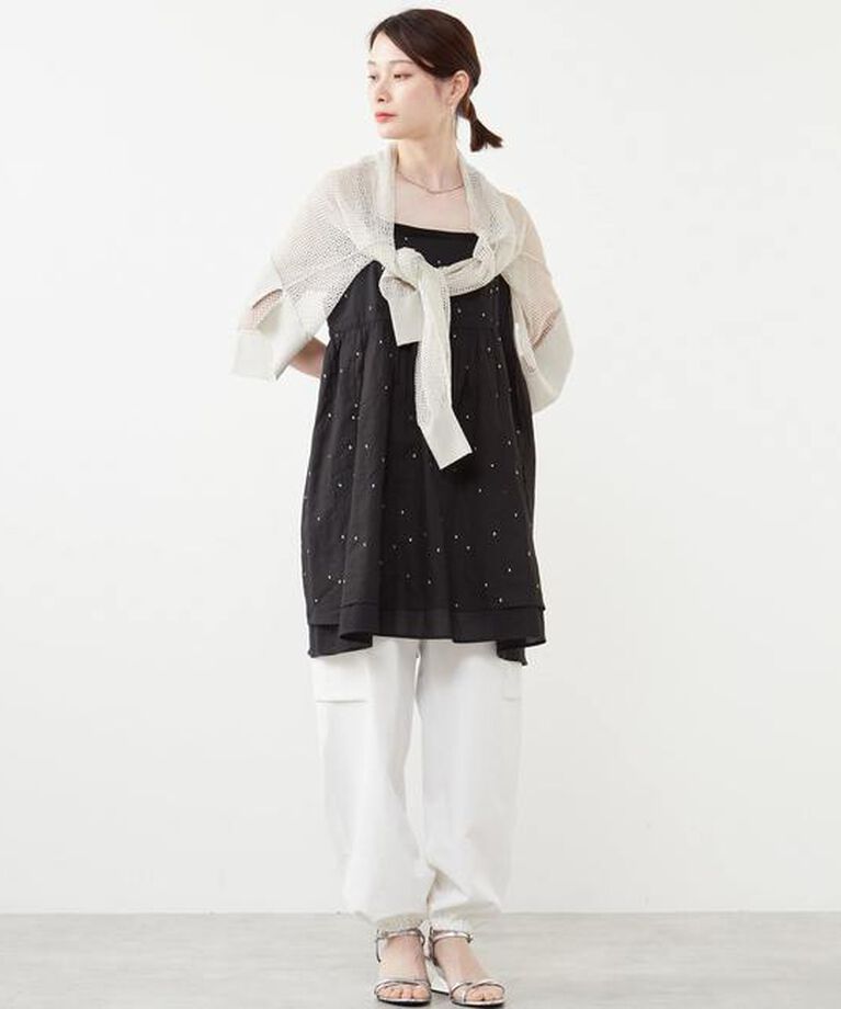 Soffitto「ドット刺繍キャミワンピース」|ワンピース|