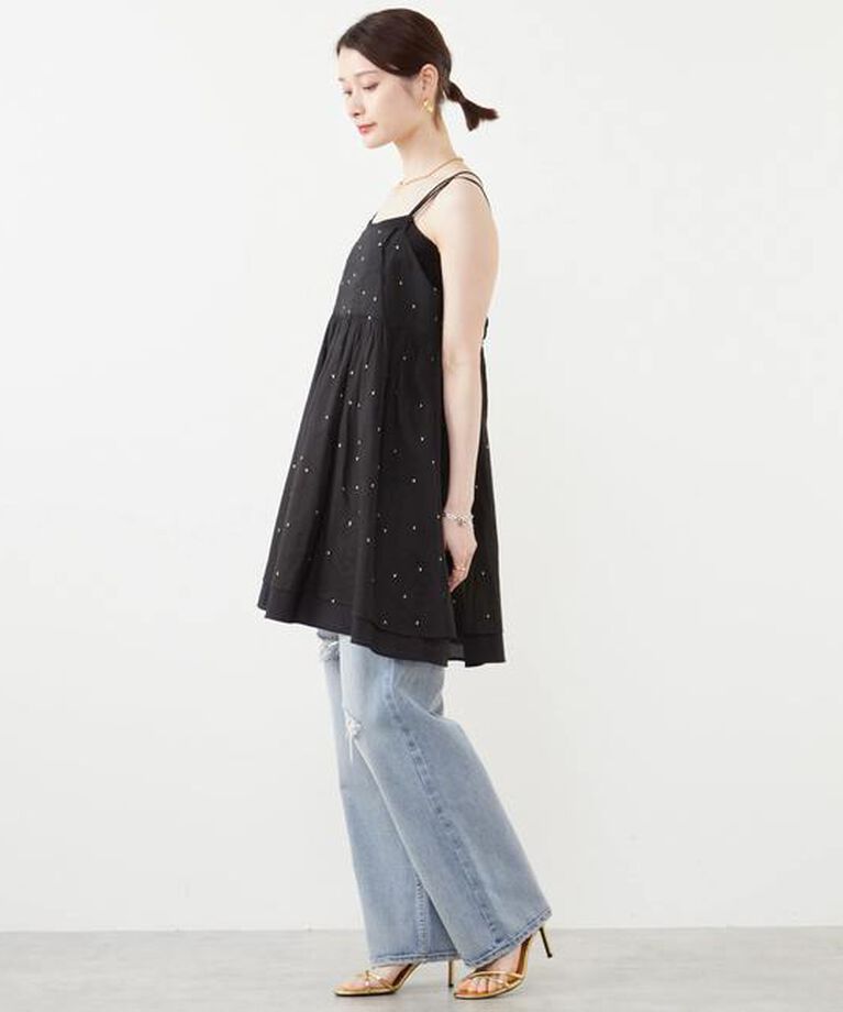Soffitto「ドット刺繍キャミワンピース」|ワンピース|