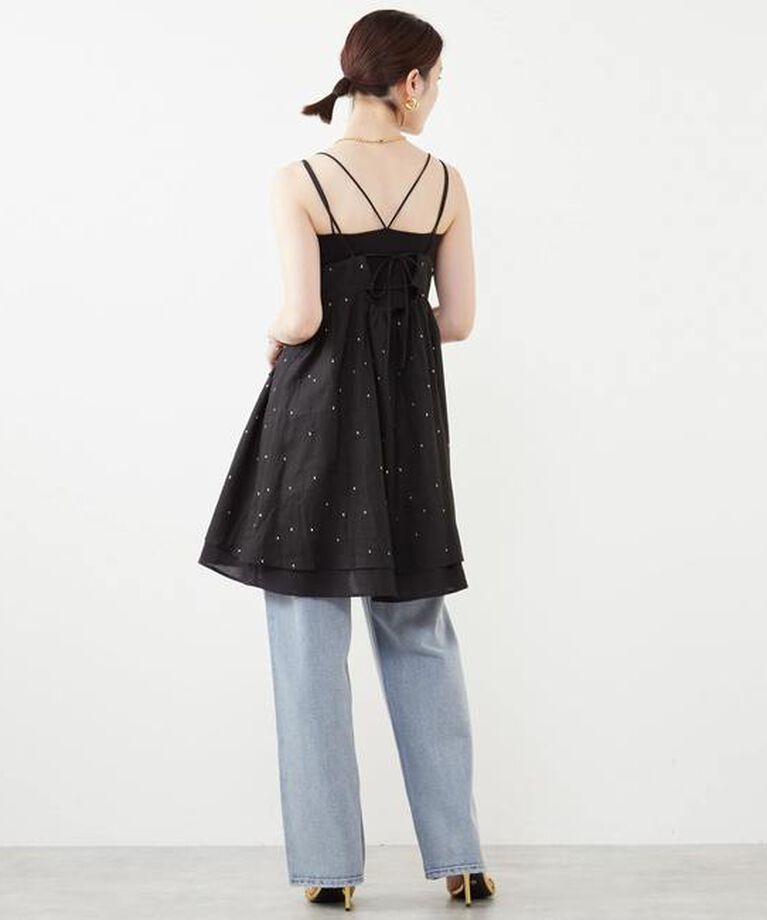 Soffitto「ドット刺繍キャミワンピース」|ワンピース|