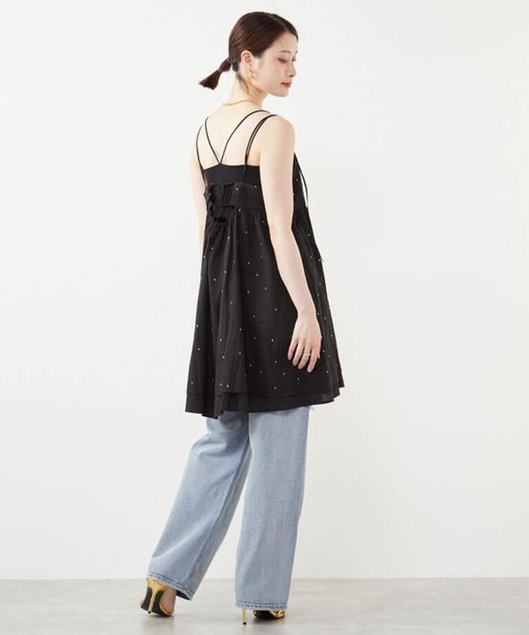 Soffitto「ドット刺繍キャミワンピース」|ワンピース|