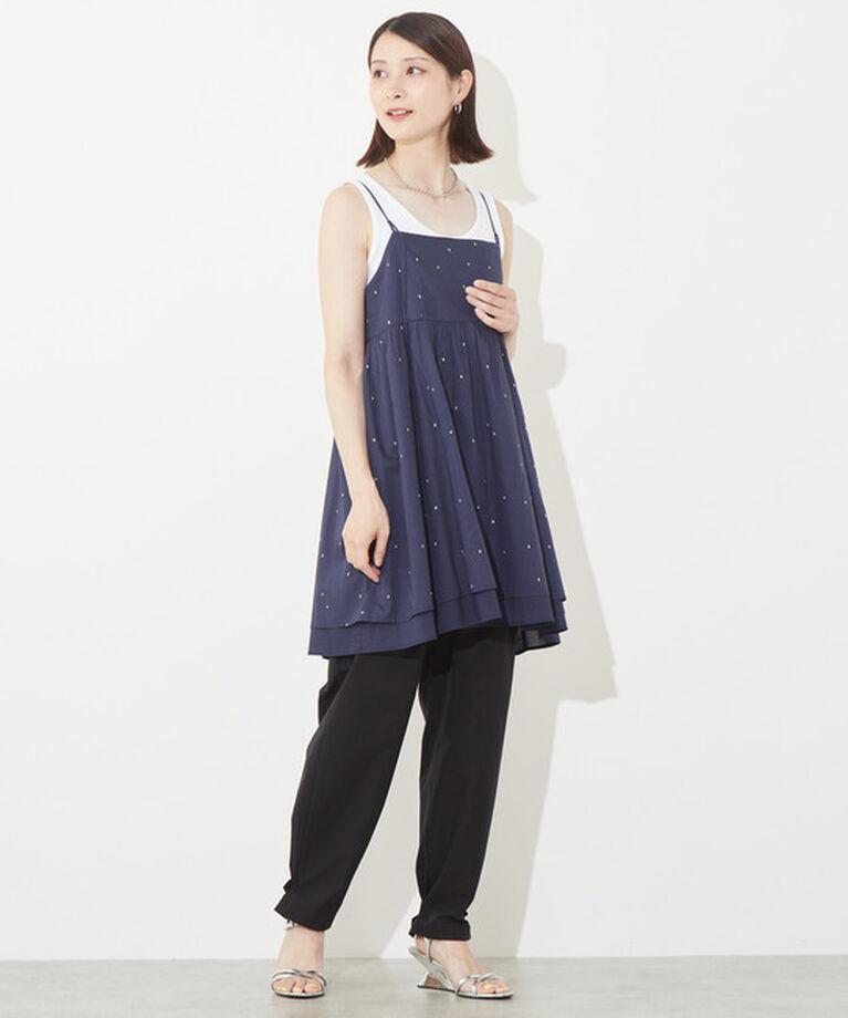 Soffitto「ドット刺繍キャミワンピース」|ワンピース|