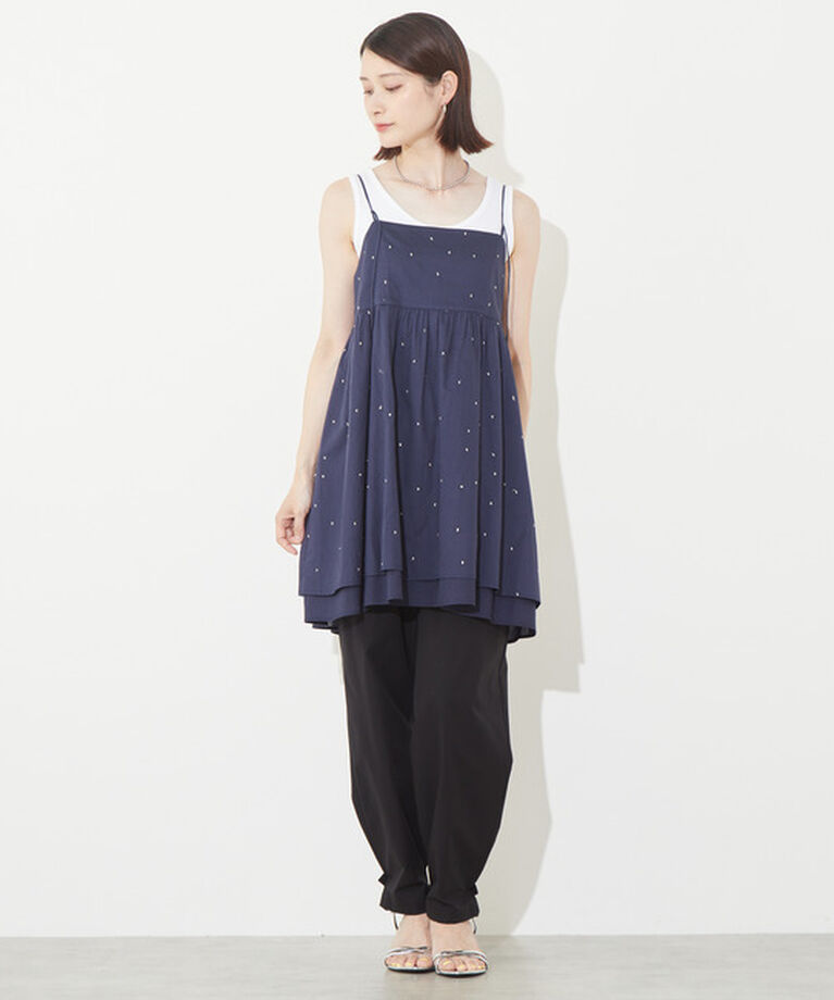 Soffitto「ドット刺繍キャミワンピース」|ワンピース|