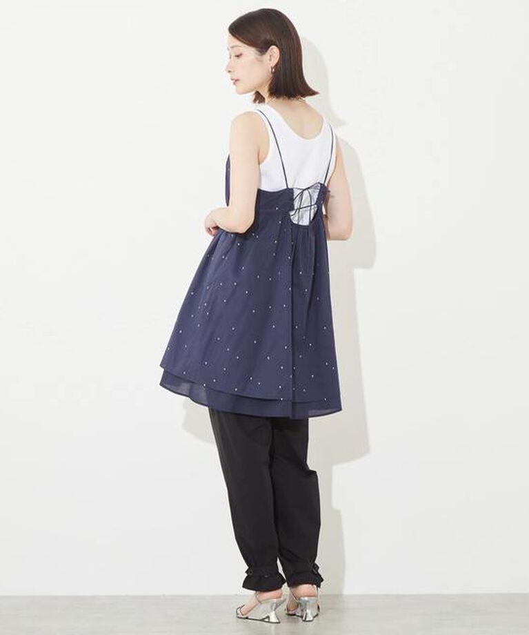 Soffitto「ドット刺繍キャミワンピース」|ワンピース|