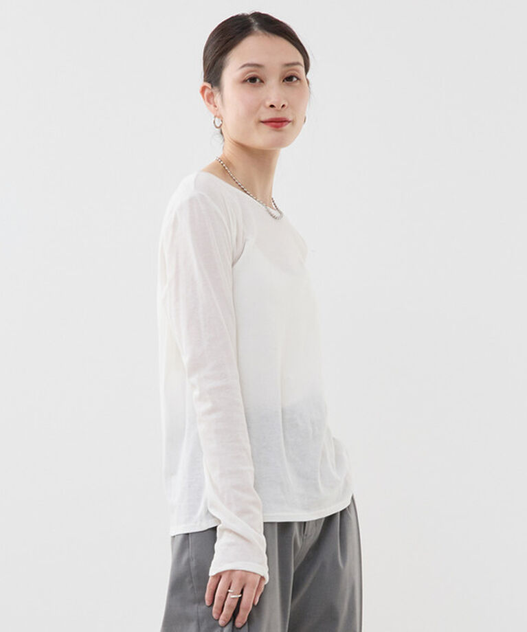 Soffitto「コットン丸首インナーロングTシャツ」|Tシャツ・カットソー|