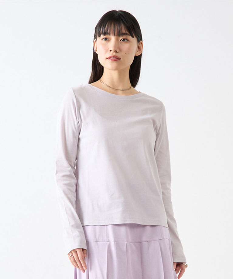 Soffitto「コットン丸首インナーロングTシャツ」|Tシャツ・カットソー|ラベンダー