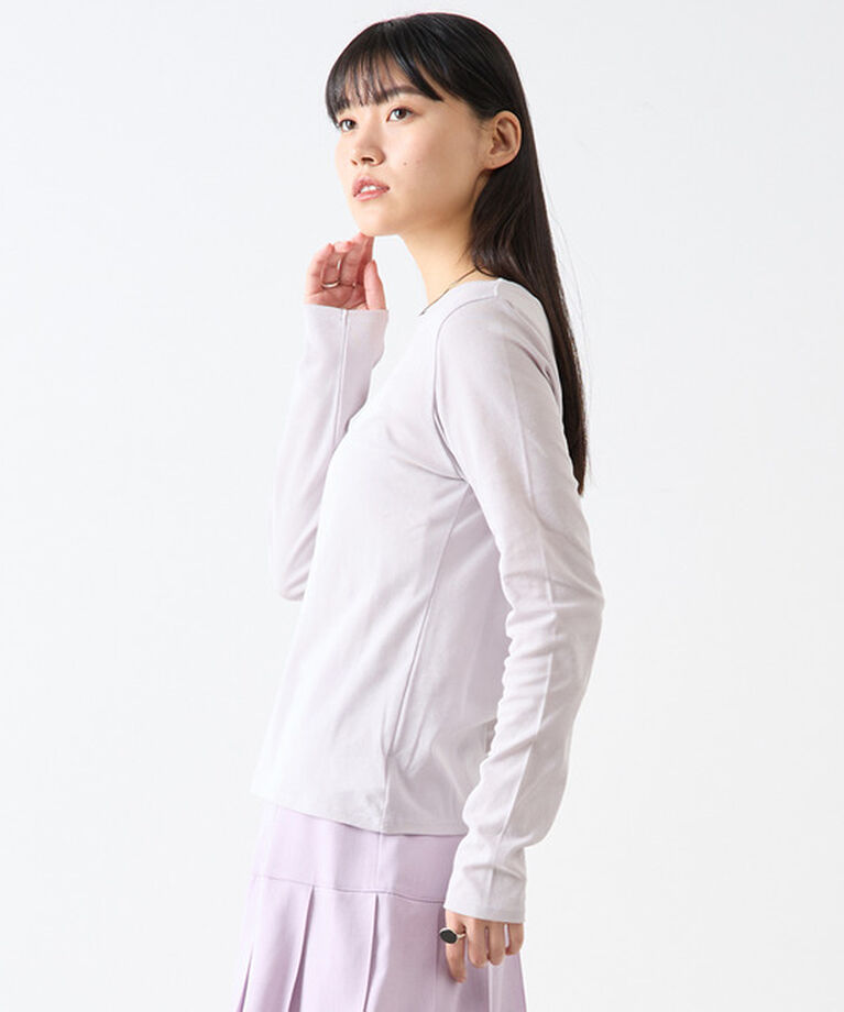 Soffitto「コットン丸首インナーロングTシャツ」|Tシャツ・カットソー|