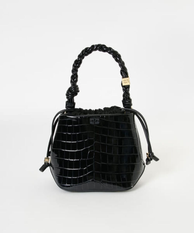 URBAN RESEARCH「UR GANNI　Bou Bucket  Patent Croco」|ショルダー・メッセンジャー|Black