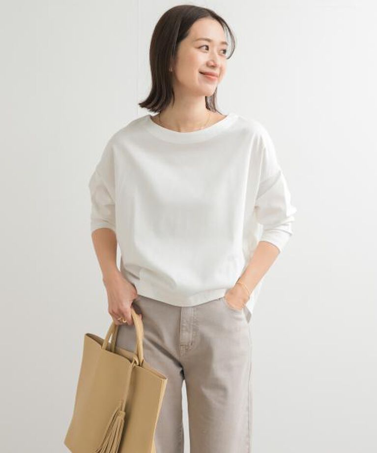 URBAN RESEARCH DOORS「DOORS コットンバックタック7分袖プルオーバー」|Tシャツ・カットソー|