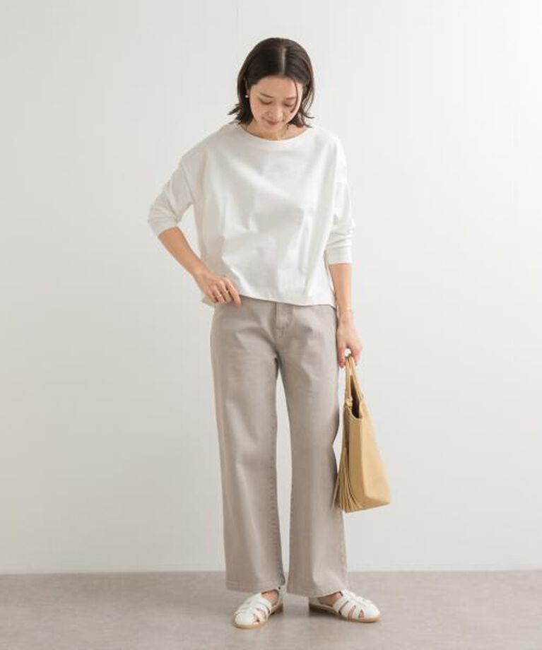 URBAN RESEARCH DOORS「DOORS コットンバックタック7分袖プルオーバー」|Tシャツ・カットソー|