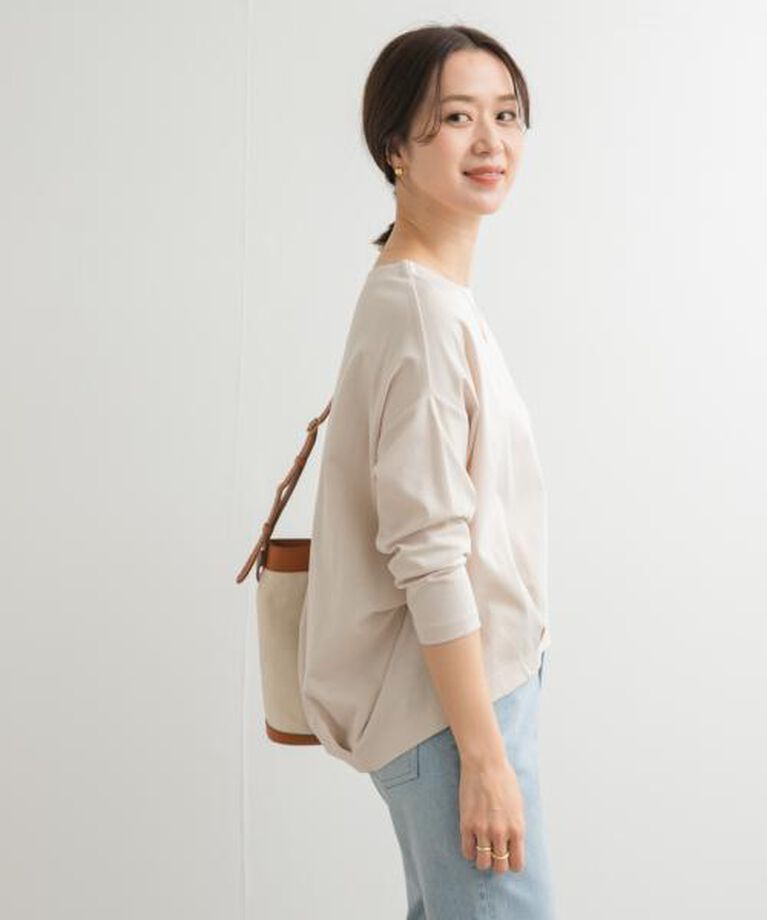 URBAN RESEARCH DOORS「DOORS コットンバックタック7分袖プルオーバー」|Tシャツ・カットソー|