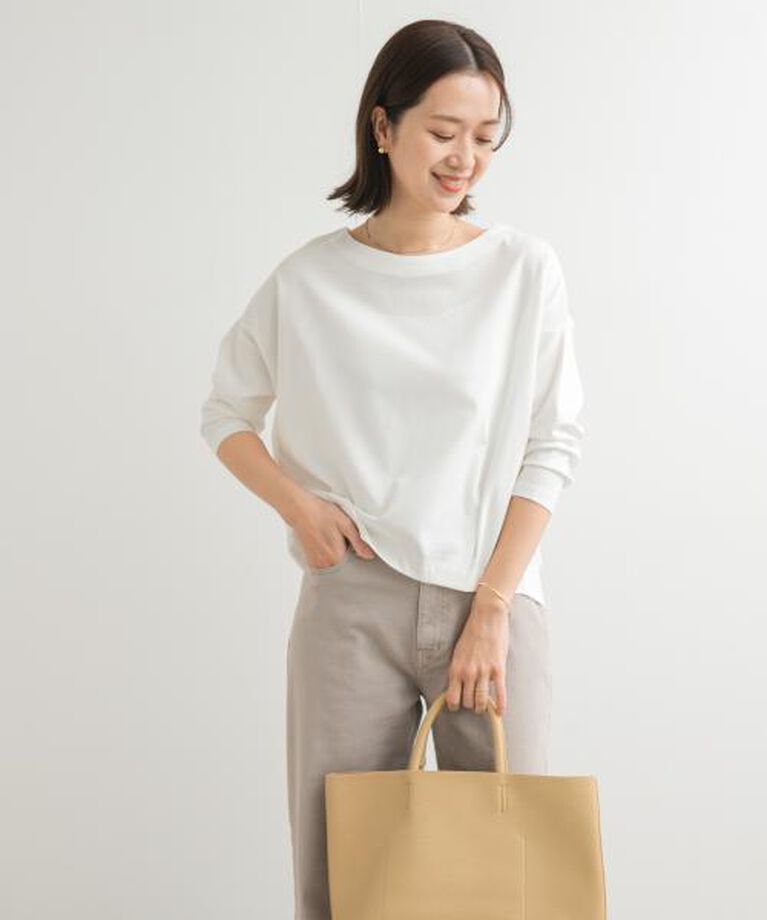 URBAN RESEARCH DOORS「DOORS コットンバックタック7分袖プルオーバー」|Tシャツ・カットソー|