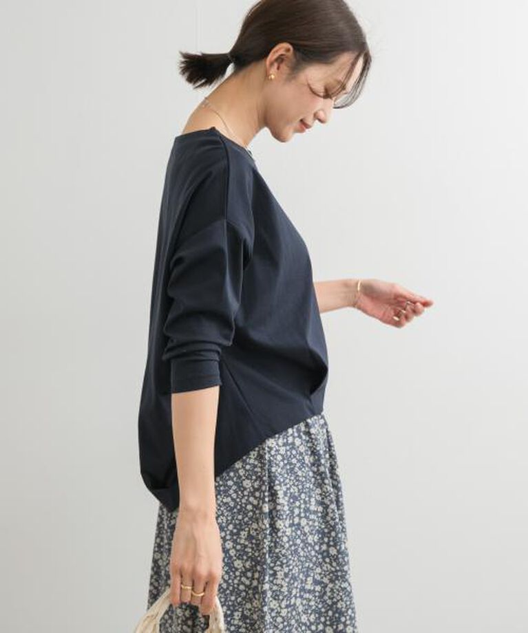 URBAN RESEARCH DOORS「DOORS コットンバックタック7分袖プルオーバー」|Tシャツ・カットソー|
