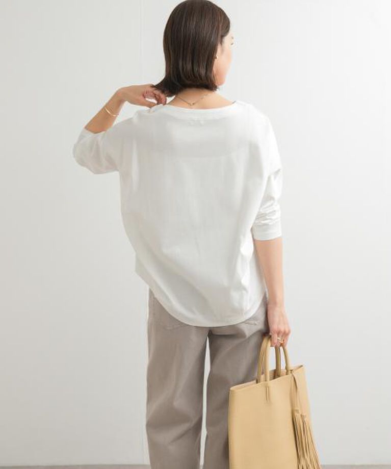 URBAN RESEARCH DOORS「DOORS コットンバックタック7分袖プルオーバー」|Tシャツ・カットソー|