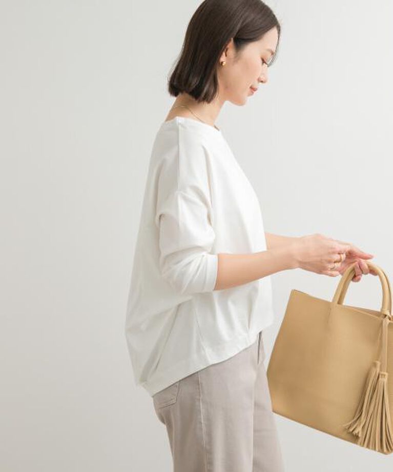 URBAN RESEARCH DOORS「DOORS コットンバックタック7分袖プルオーバー」|Tシャツ・カットソー|