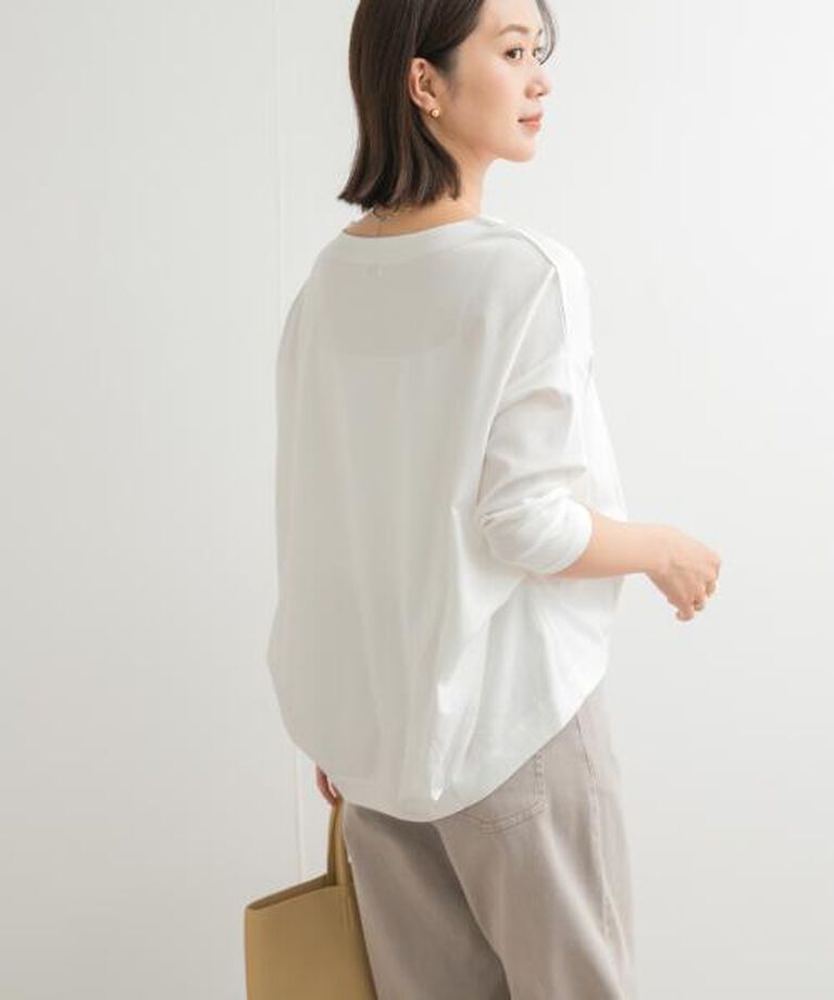 URBAN RESEARCH DOORS「DOORS コットンバックタック7分袖プルオーバー」|Tシャツ・カットソー|