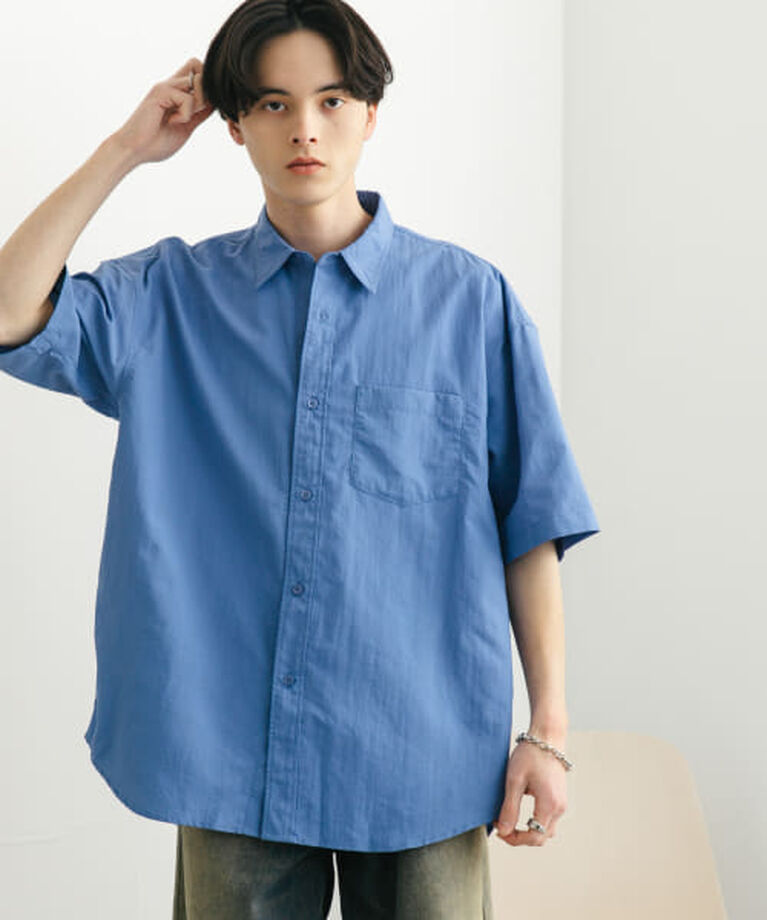 SENSE OF PLACE by URBAN RESEARCH「SENSE OF PLACE ナイロンレギュラーカラールーズショートスリーブシャツ」|シャツ・ブラウス|