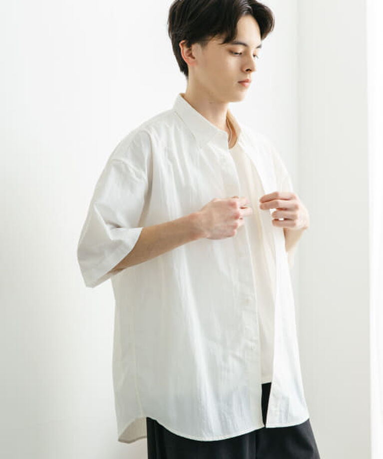 SENSE OF PLACE by URBAN RESEARCH「SENSE OF PLACE ナイロンレギュラーカラールーズショートスリーブシャツ」|シャツ・ブラウス|