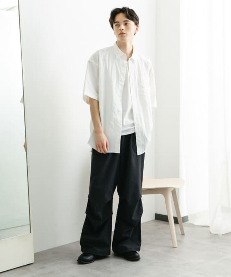 SENSE OF PLACE by URBAN RESEARCH「SENSE OF PLACE ナイロンレギュラーカラールーズショートスリーブシャツ」|シャツ・ブラウス|