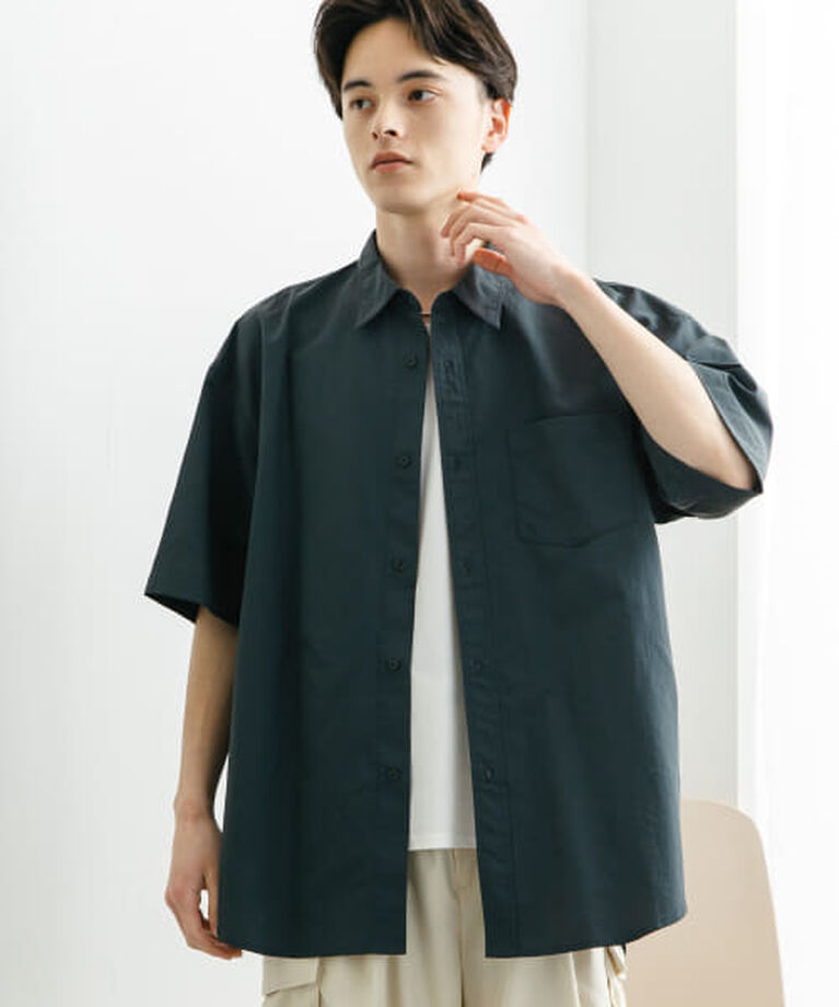 SENSE OF PLACE by URBAN RESEARCH「SENSE OF PLACE ナイロンレギュラーカラールーズショートスリーブシャツ」|シャツ・ブラウス|