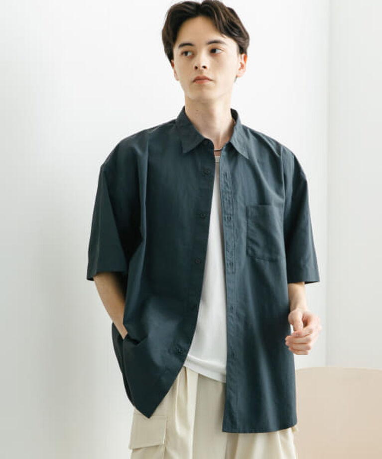 SENSE OF PLACE by URBAN RESEARCH「SENSE OF PLACE ナイロンレギュラーカラールーズショートスリーブシャツ」|シャツ・ブラウス|