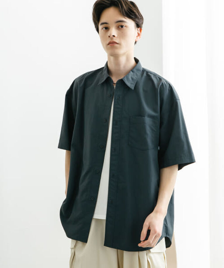 SENSE OF PLACE by URBAN RESEARCH「SENSE OF PLACE ナイロンレギュラーカラールーズショートスリーブシャツ」|シャツ・ブラウス|