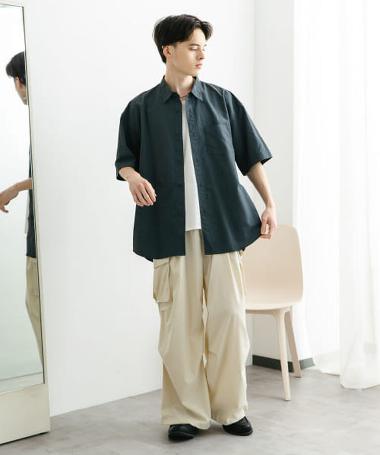 SENSE OF PLACE by URBAN RESEARCH「SENSE OF PLACE ナイロンレギュラーカラールーズショートスリーブシャツ」|シャツ・ブラウス|