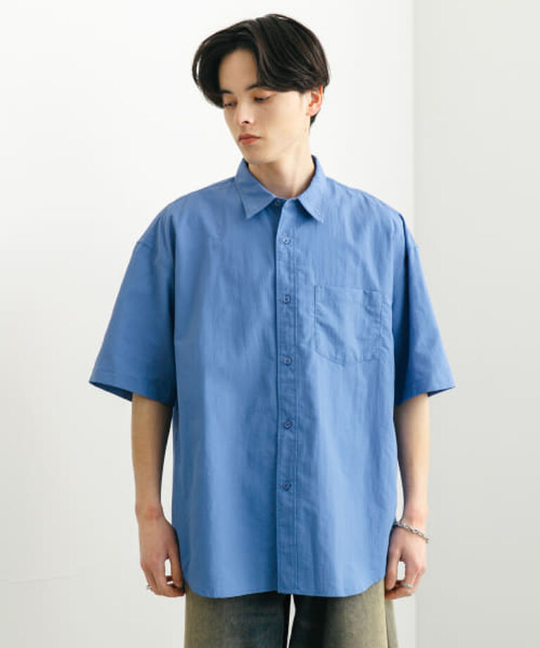 SENSE OF PLACE by URBAN RESEARCH「SENSE OF PLACE ナイロンレギュラーカラールーズショートスリーブシャツ」|シャツ・ブラウス|