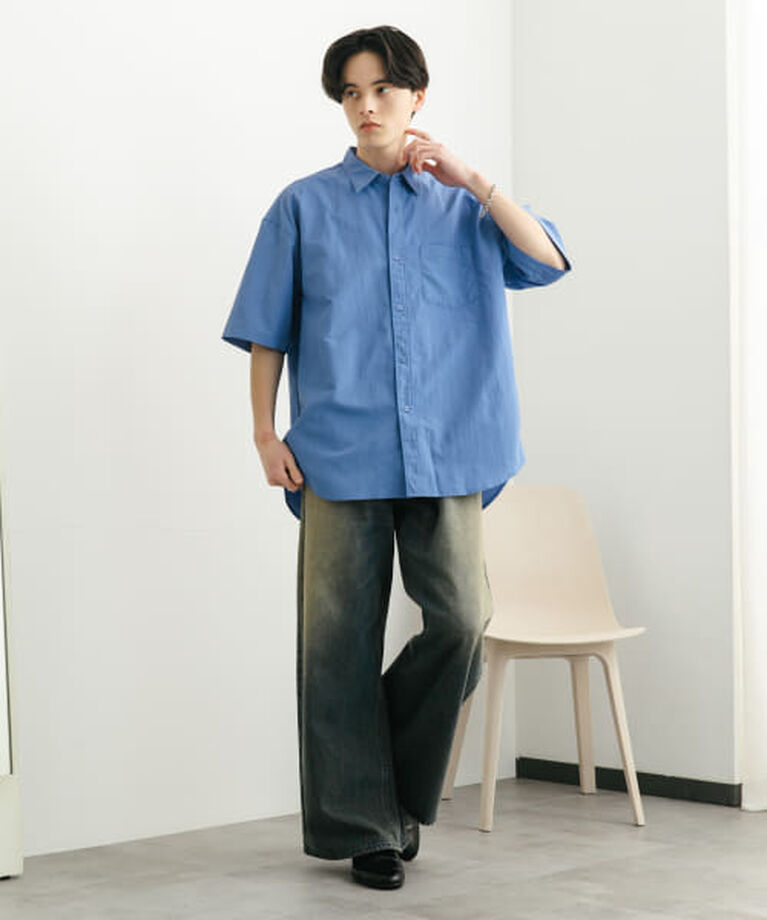 SENSE OF PLACE by URBAN RESEARCH「SENSE OF PLACE ナイロンレギュラーカラールーズショートスリーブシャツ」|シャツ・ブラウス|