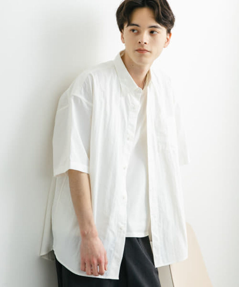 SENSE OF PLACE by URBAN RESEARCH「SENSE OF PLACE ナイロンレギュラーカラールーズショートスリーブシャツ」|シャツ・ブラウス|