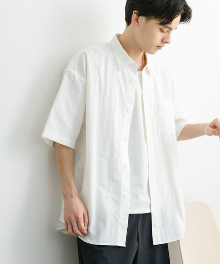 SENSE OF PLACE by URBAN RESEARCH「SENSE OF PLACE ナイロンレギュラーカラールーズショートスリーブシャツ」|シャツ・ブラウス|