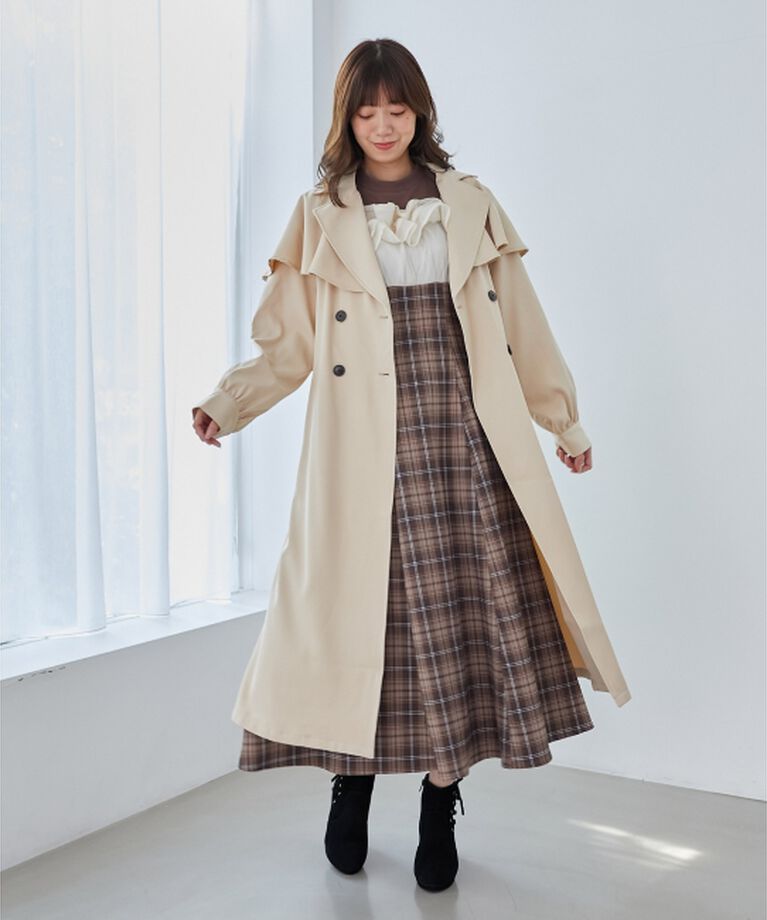  「ウエストきゅっとミルフィーユワンピ」|ワンピース|