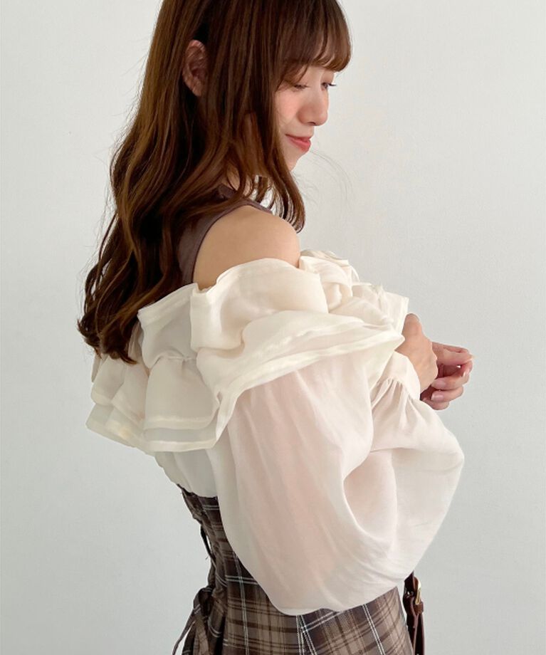  「ウエストきゅっとミルフィーユワンピ」|ワンピース|